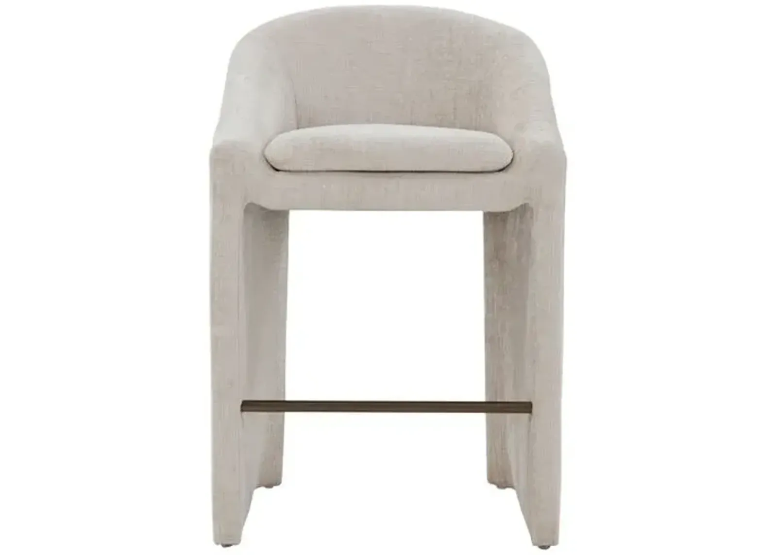 Lione Chenille Barstool - Creme - White