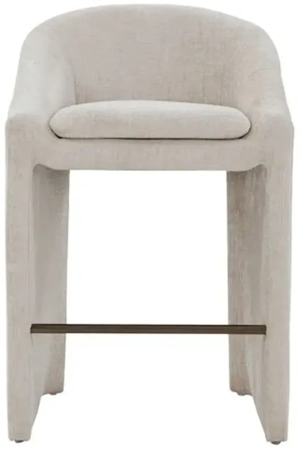 Lione Chenille Barstool - Creme - White