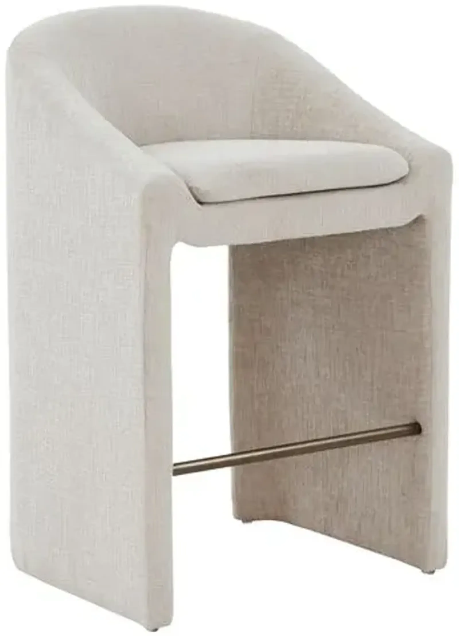 Lione Chenille Barstool - Creme - White