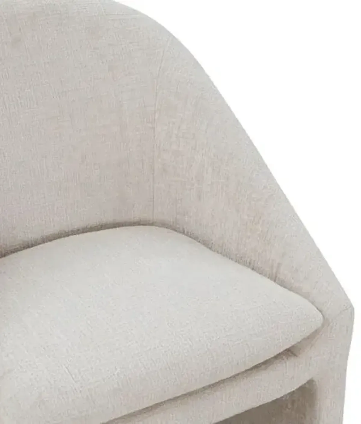 Lione Chenille Dining Chair - Creme - White