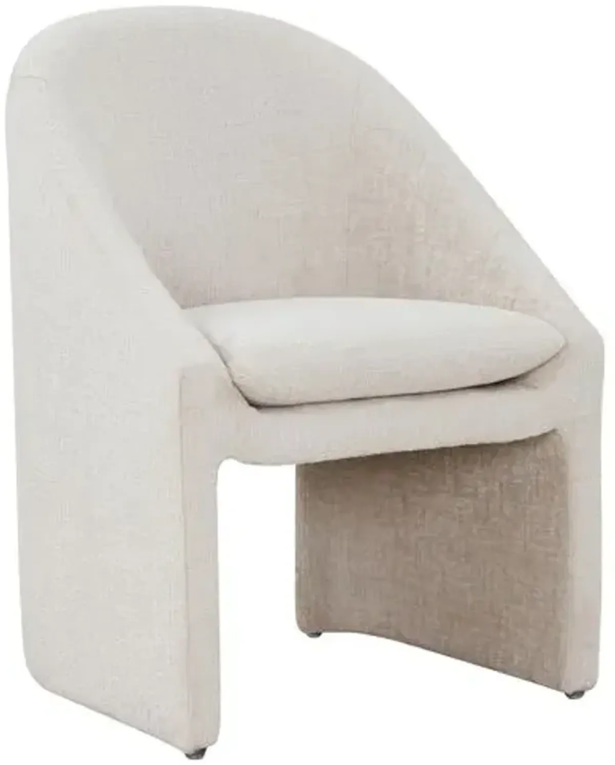 Lione Chenille Dining Chair - Creme - White