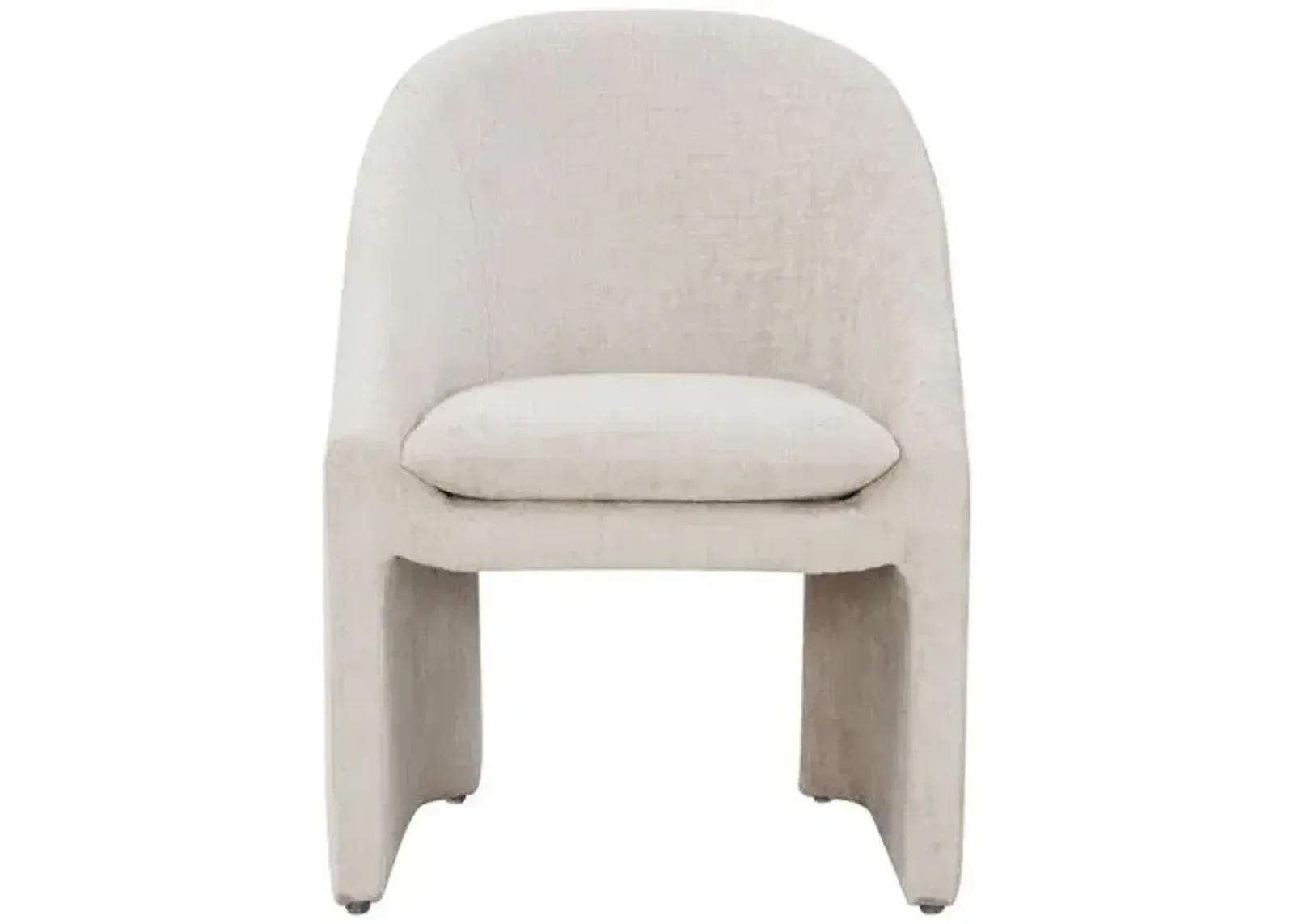 Lione Chenille Dining Chair - Creme - White