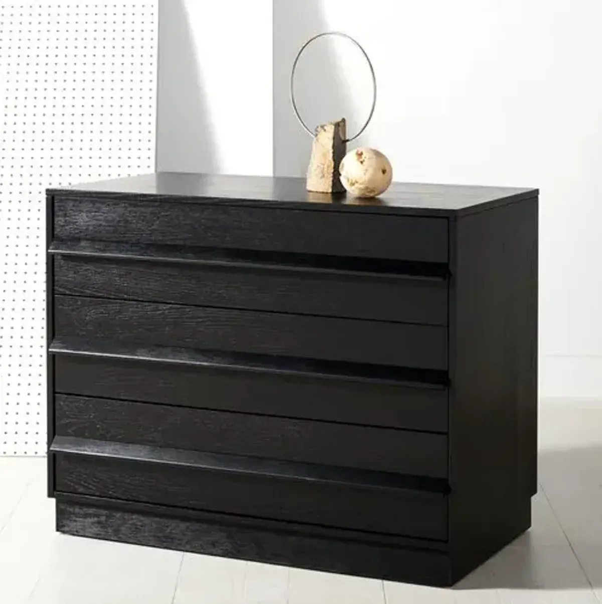 Kaiah 3 Drawer Wood Chest - Black