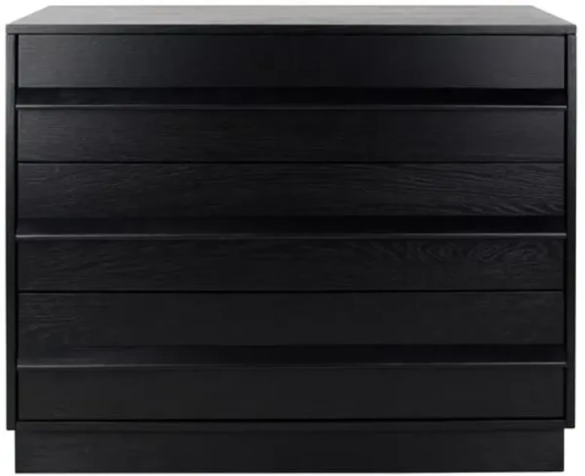 Kaiah 3 Drawer Wood Chest - Black