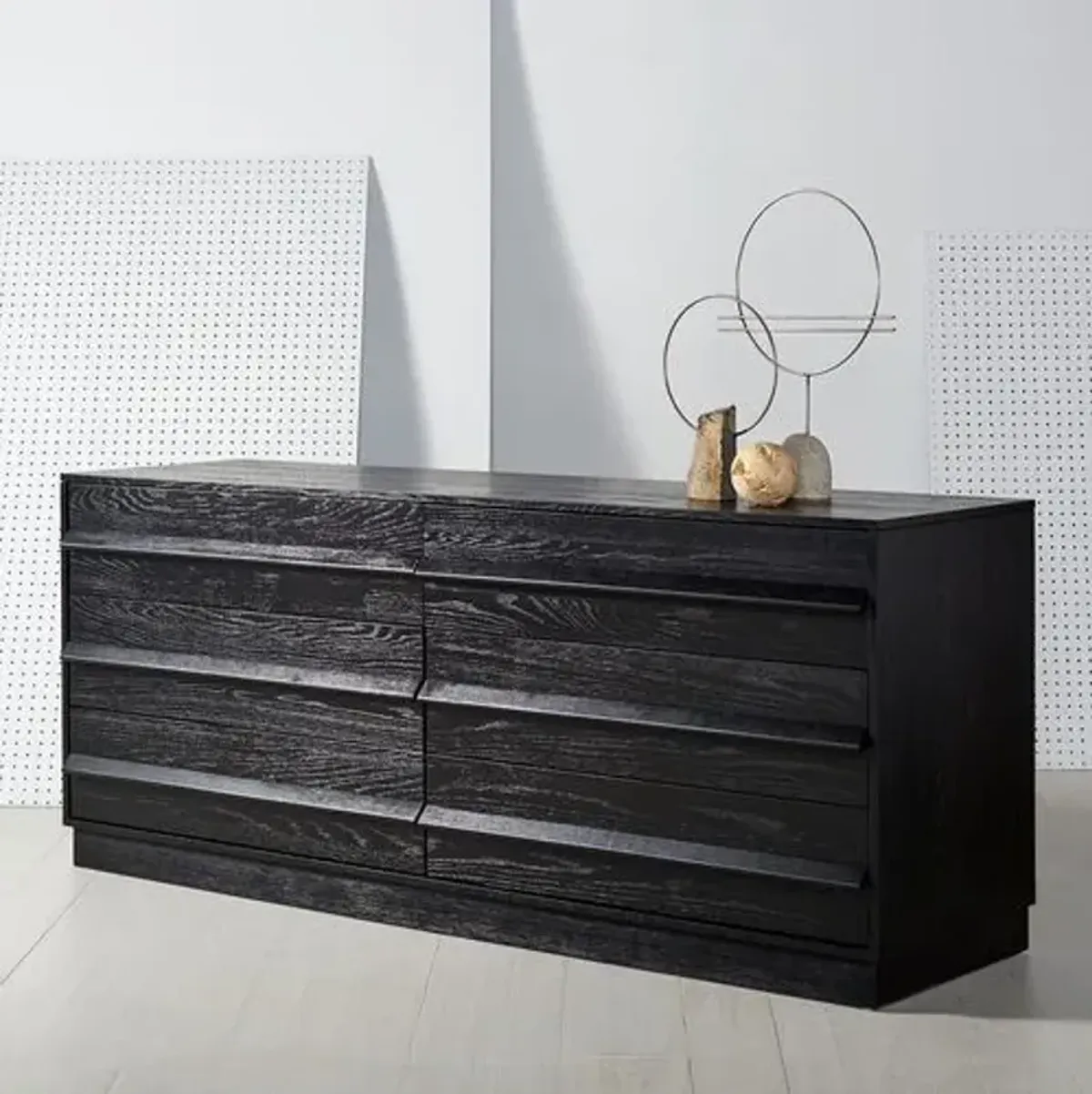 Kaiah 6 Drawer Wood Dresser - Black