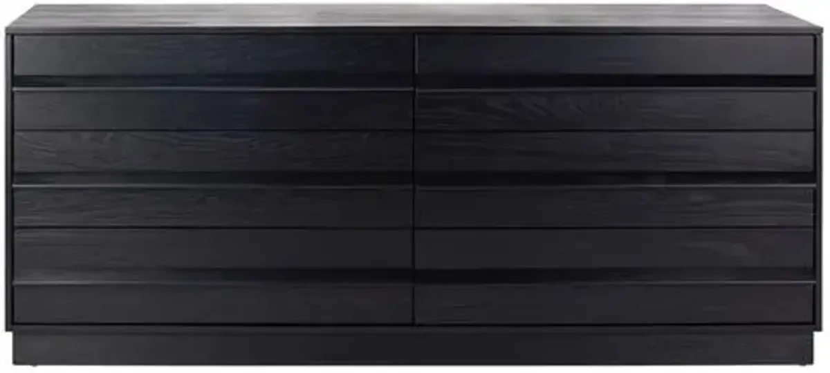 Kaiah 6 Drawer Wood Dresser - Black