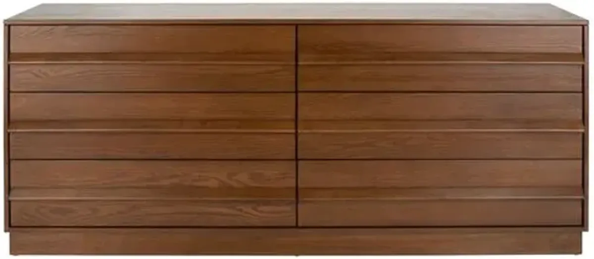 Kaiah 6 Drawer Wood Dresser - Brown