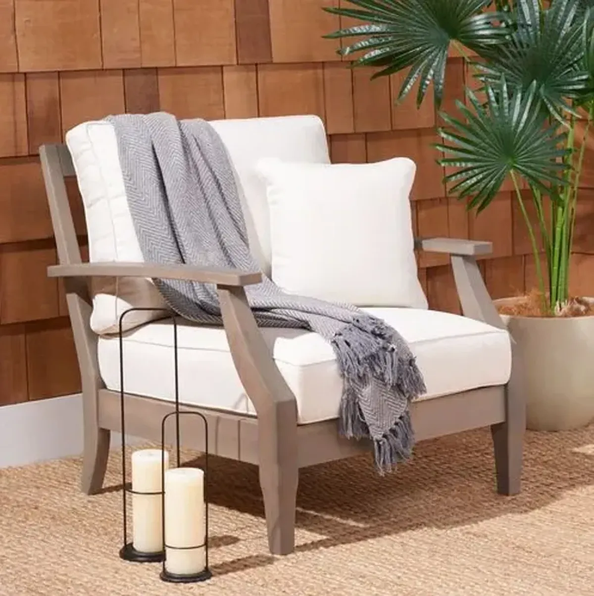 Kairo Wood Patio Armchair - Beige