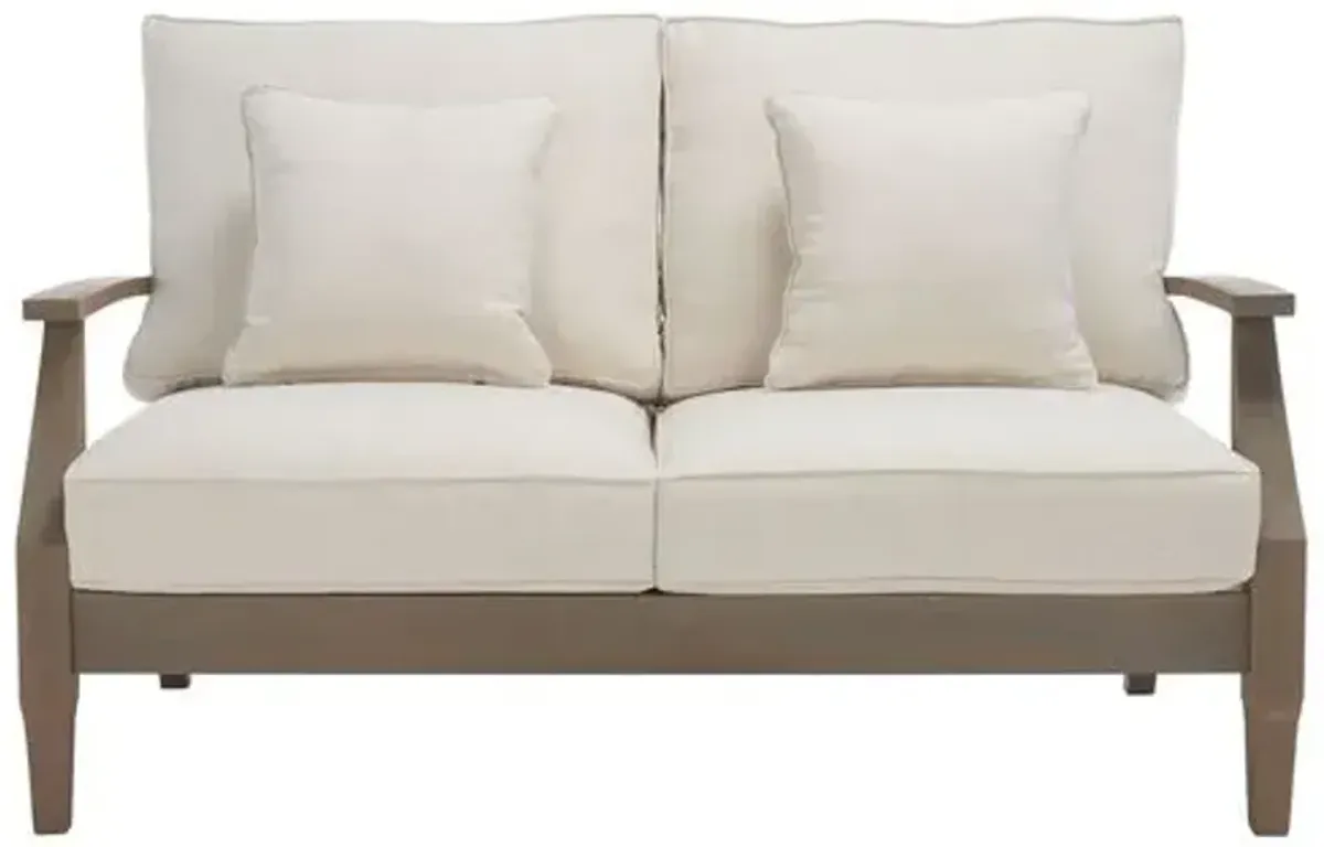 Kairo Wood Patio Loveseat - Beige