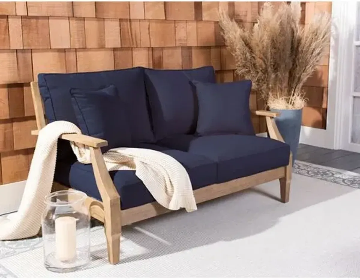 Kairo Wood Patio Loveseat - Blue