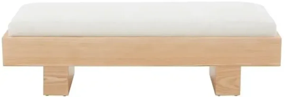 Kaelin Wood Bench - White/Natural