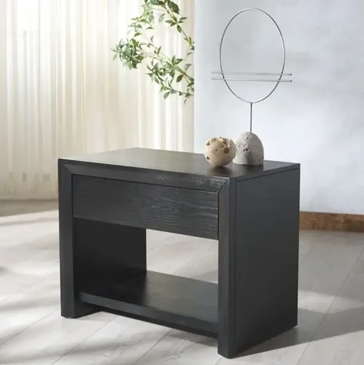 Darnell 1 Drawer Nightstand - Black