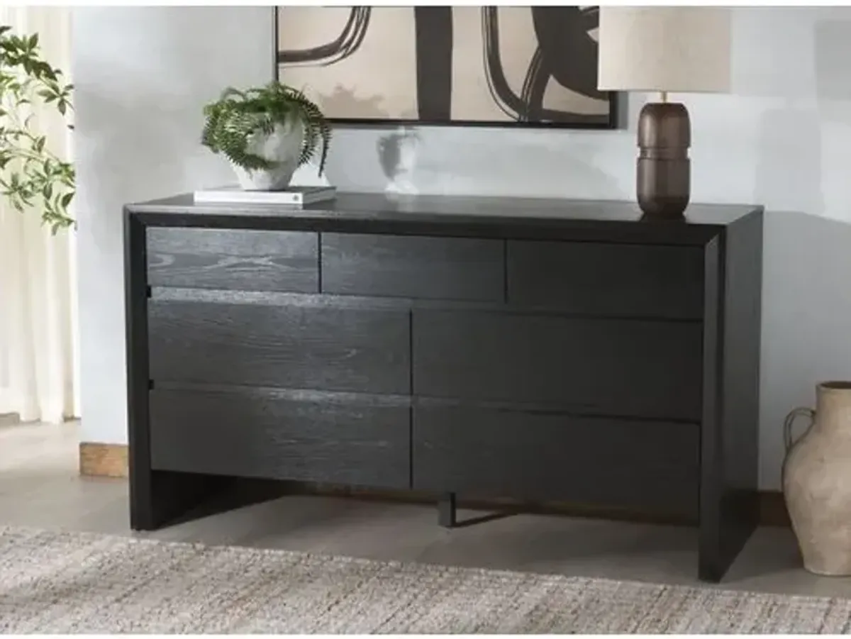 Darnell 7-Drawer Wood Dresser - Black