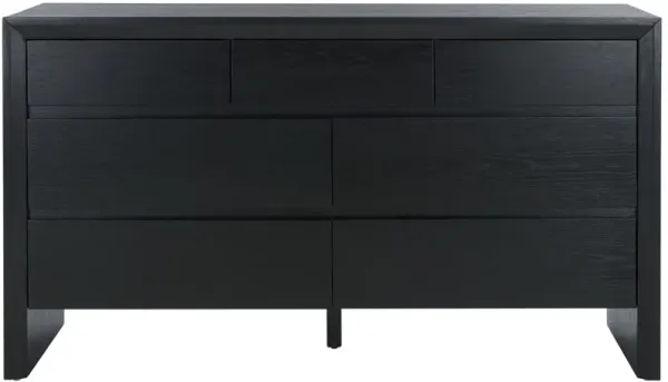 Darnell 7-Drawer Wood Dresser, Black