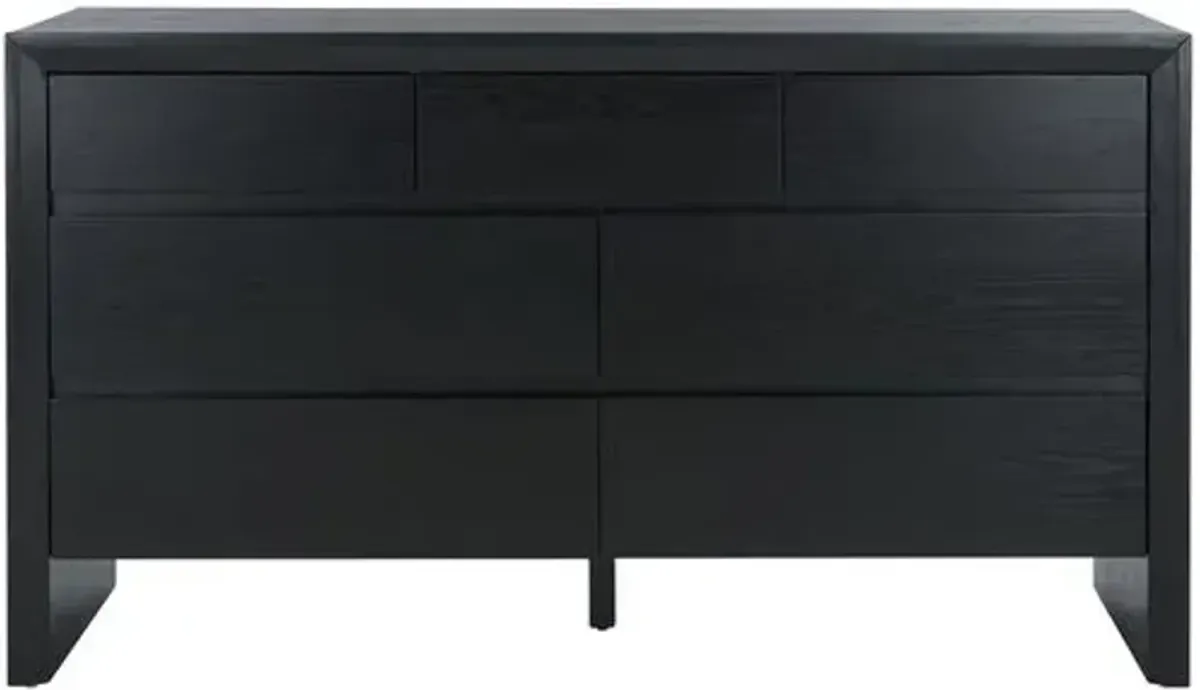 Darnell Wood 7 Drawer Dresser - Black