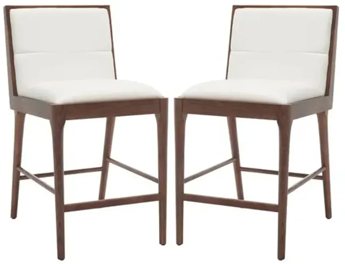 Set of 2 Jessalyn Linen Counter Stools
