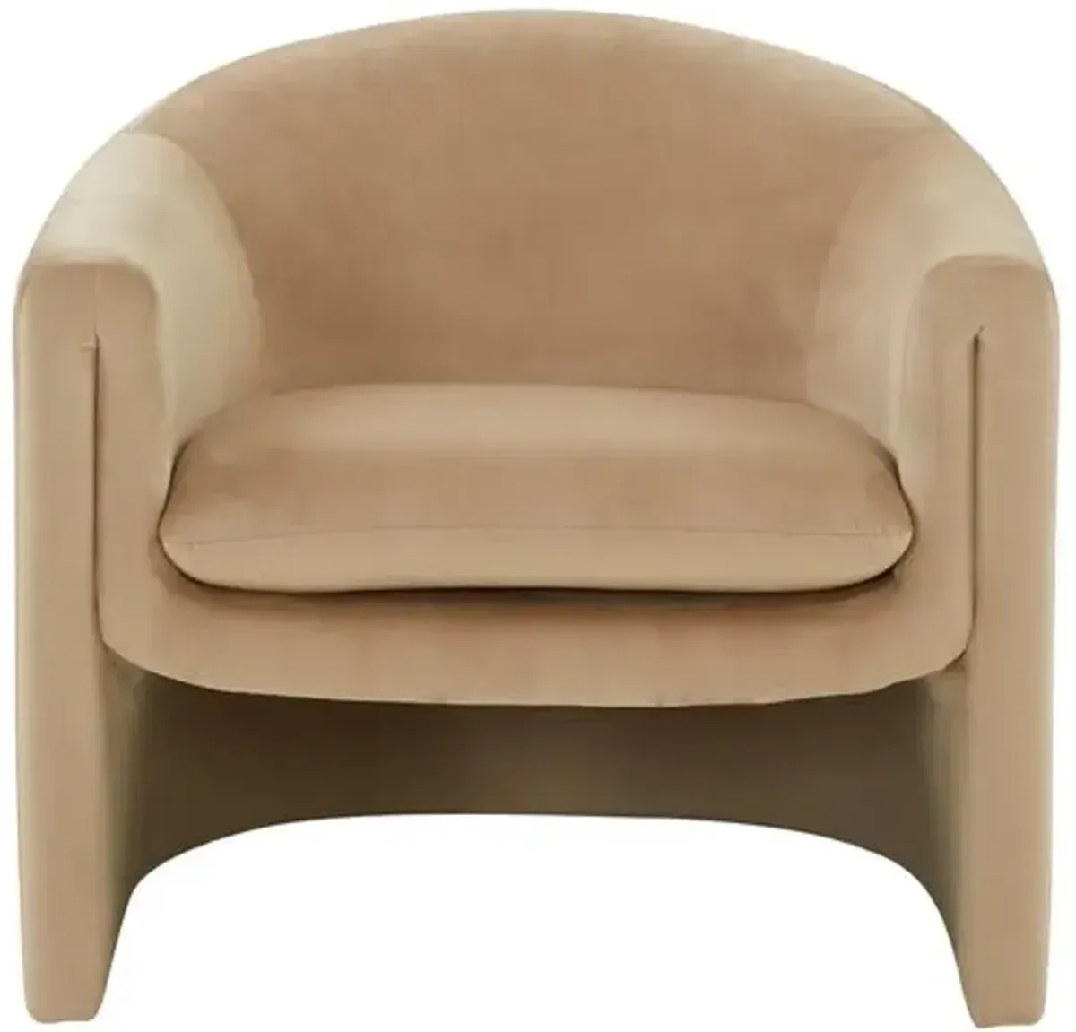 Kestrel Velvet Accent Chair - Light Brown, Comfortable, Durable