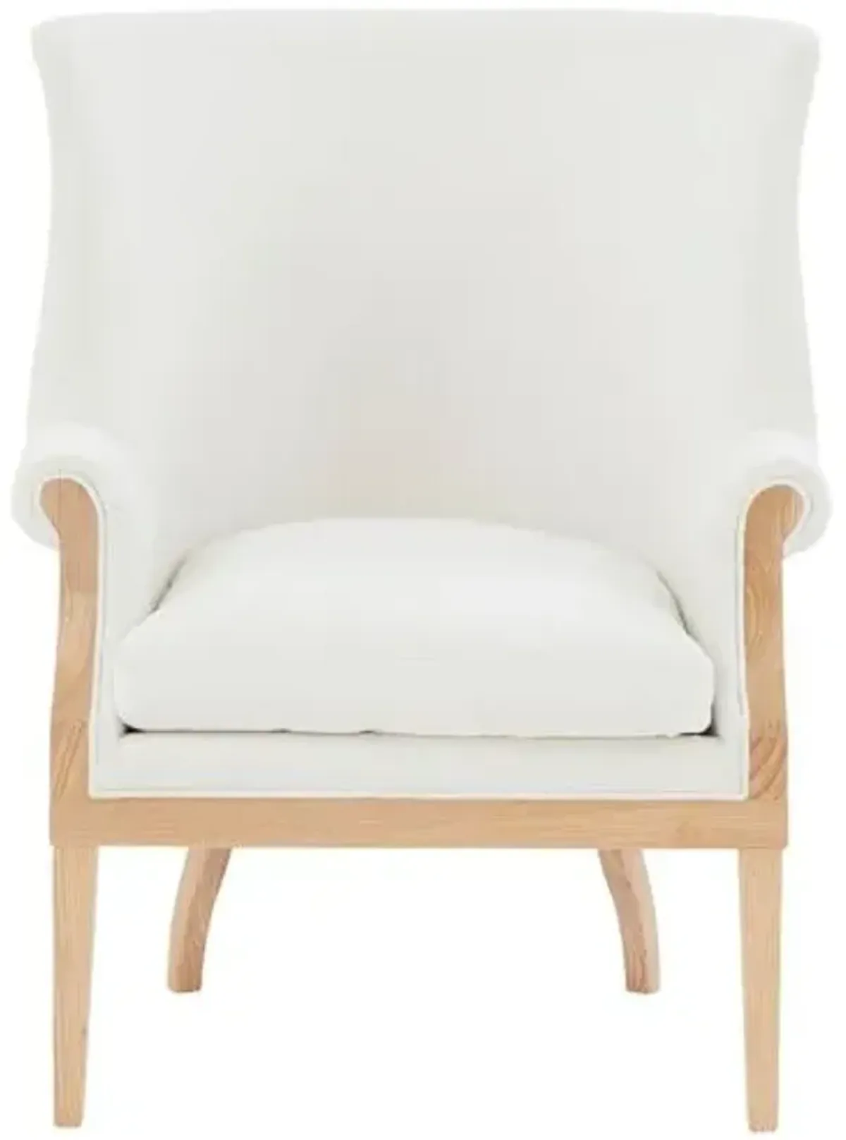 Leontine Wingback Accent Chair - White/Natural - Curved Back, Comfortable, Durable