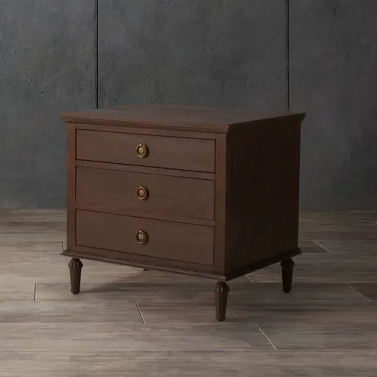 Perenna 3 Drawer Wood Nightstand