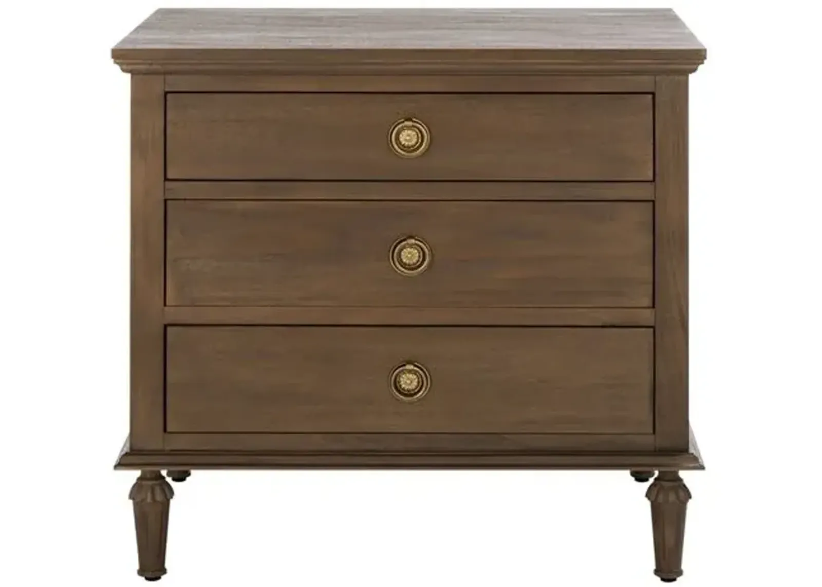 Perenna 3 Drawer Wood Nightstand