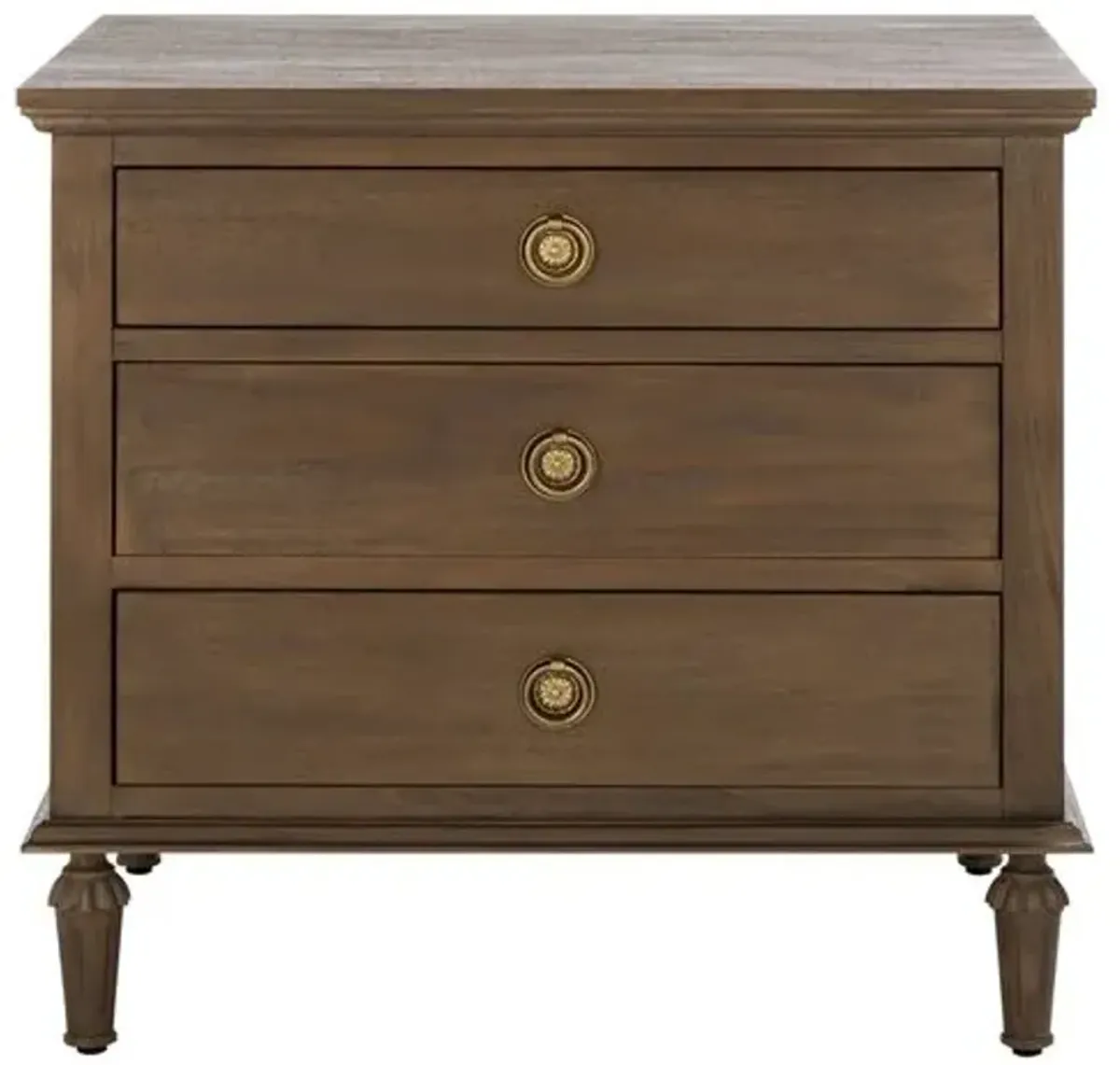 Perenna 3 Drawer Wood Nightstand