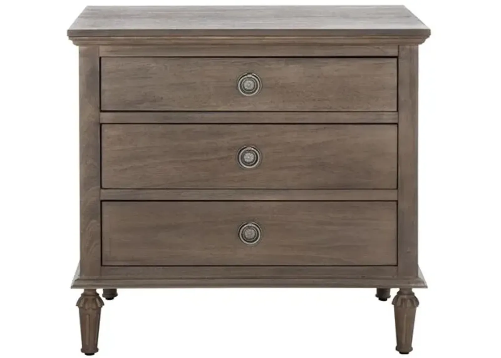 Perenna 3 Drawer Wood Nightstand