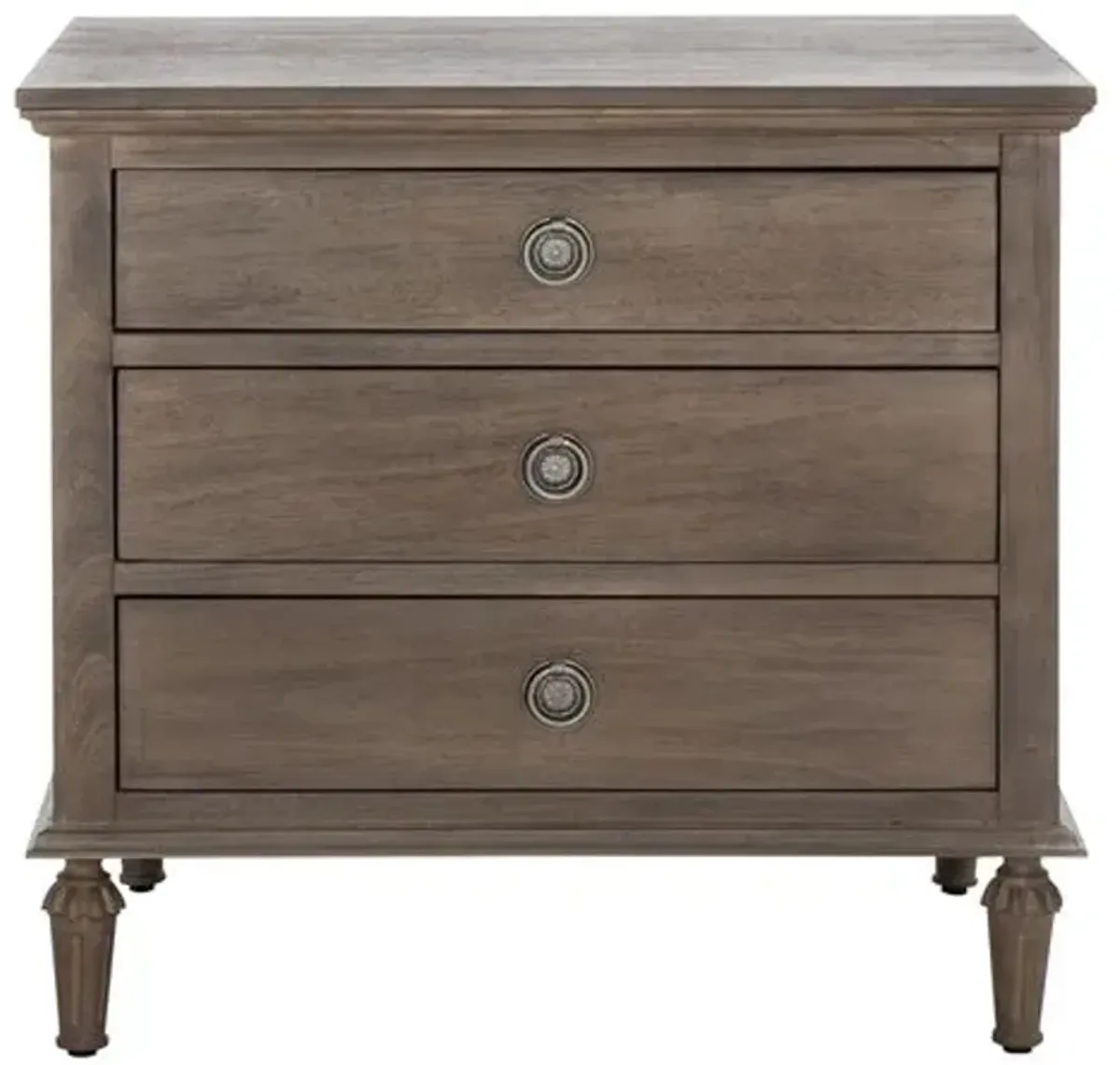 Perenna 3 Drawer Wood Nightstand