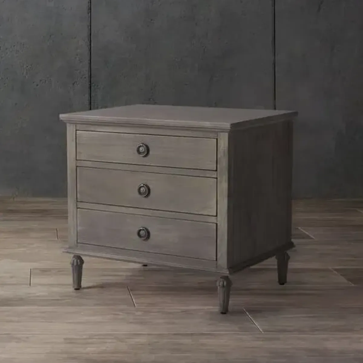 Perenna 3 Drawer Wood Nightstand