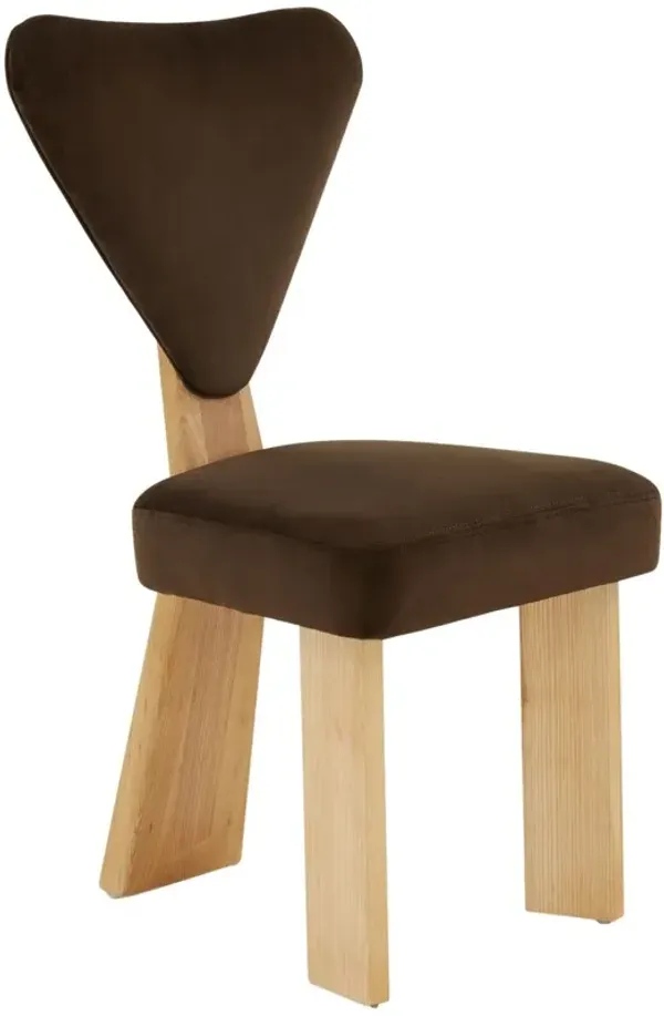 Ursina 3-Leg Dining Chair, Dark Brown/Natural