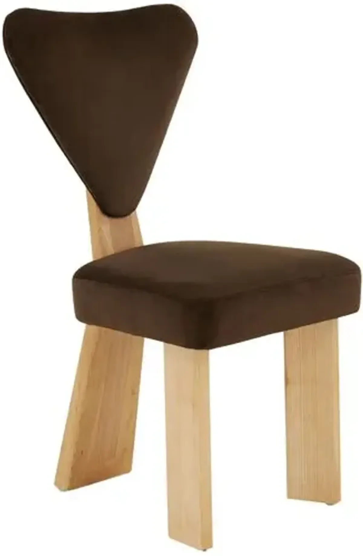 Ursina 3-Leg Dining Chair - Dark Brown/Natural