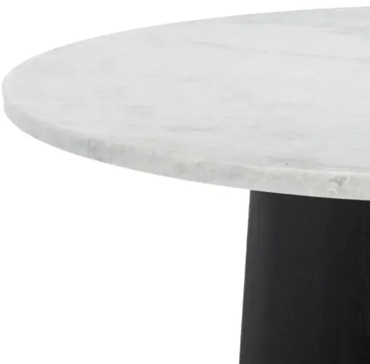 Verity Wood and Marble Round Coffee Table -Black