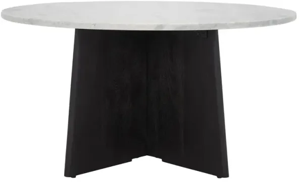 Verity Wood and Marble Round Coffee Table, 