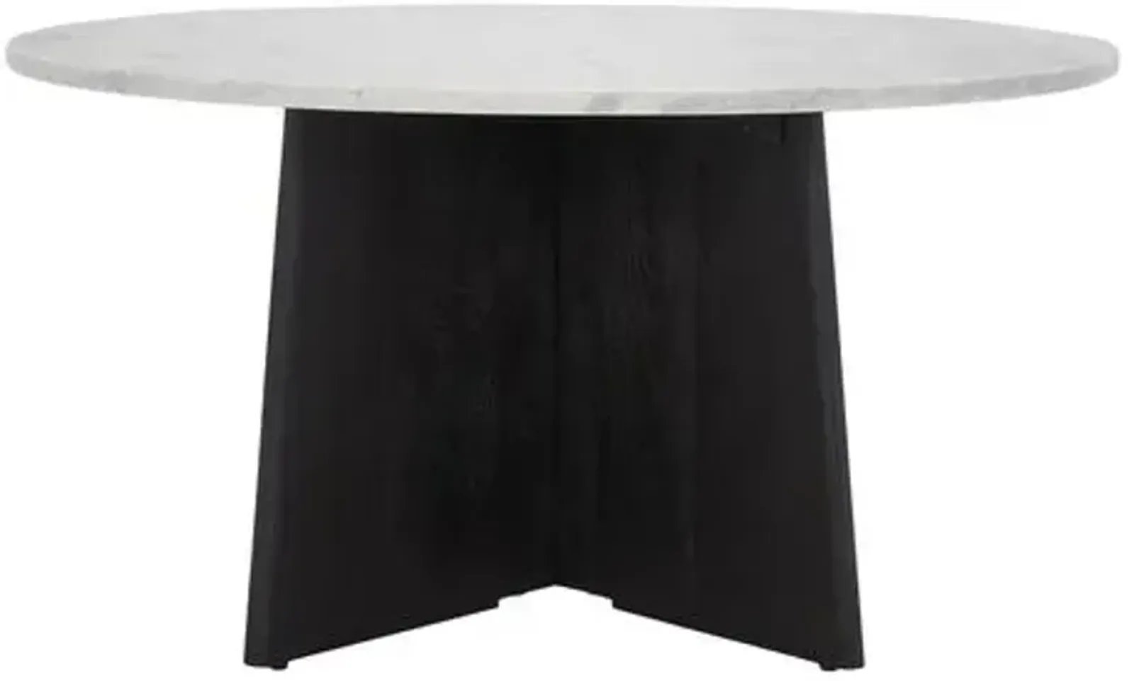 Verity Wood and Marble Round Coffee Table -Black