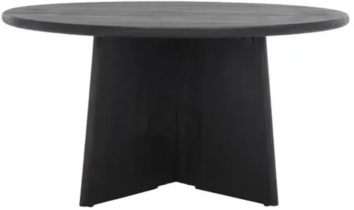 Verity Round Wood Coffee Table - Black