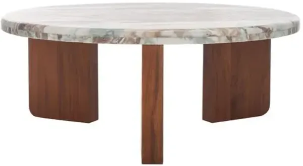 Xara Marble Coffee Table - Brown