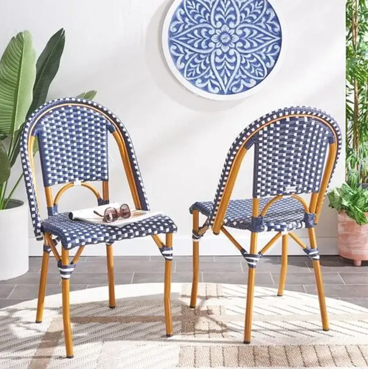 Set of 2 Marcellus Outdoor Side Chairs - Blue