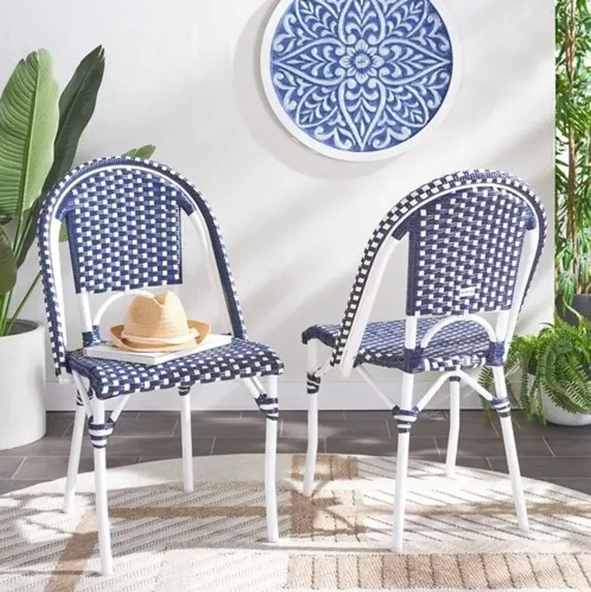 Set of 2 Marcellus Outdoor Side Chairs - Blue
