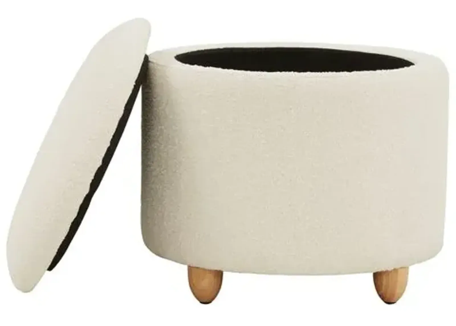 Zaria Storage Ottoman - Ivory