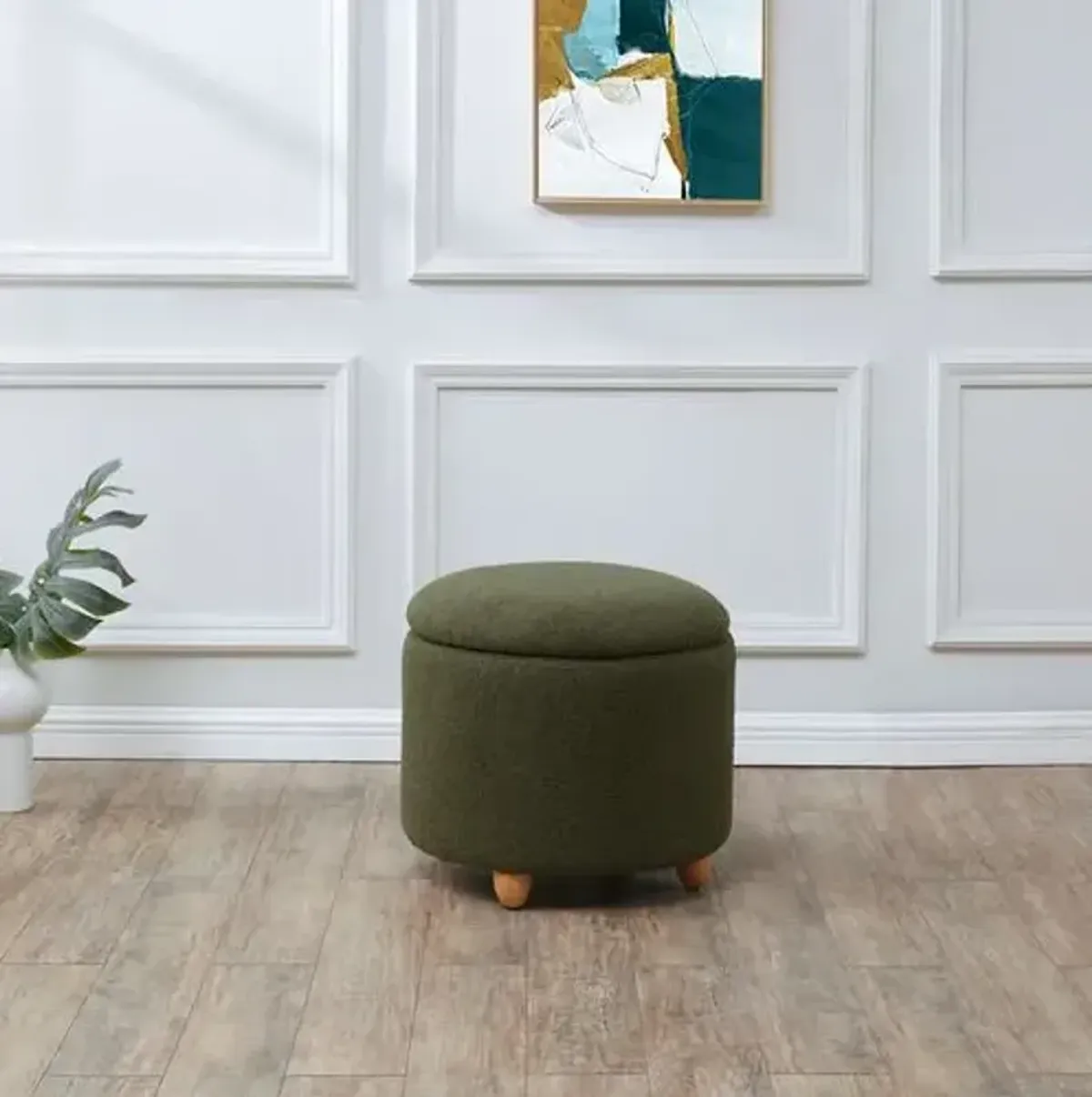 Zaria Storage Ottoman - Green