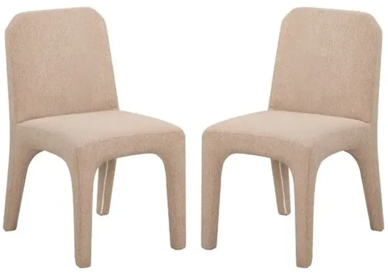 Set of 2 Alani Boucle Dining Chairs - Brown