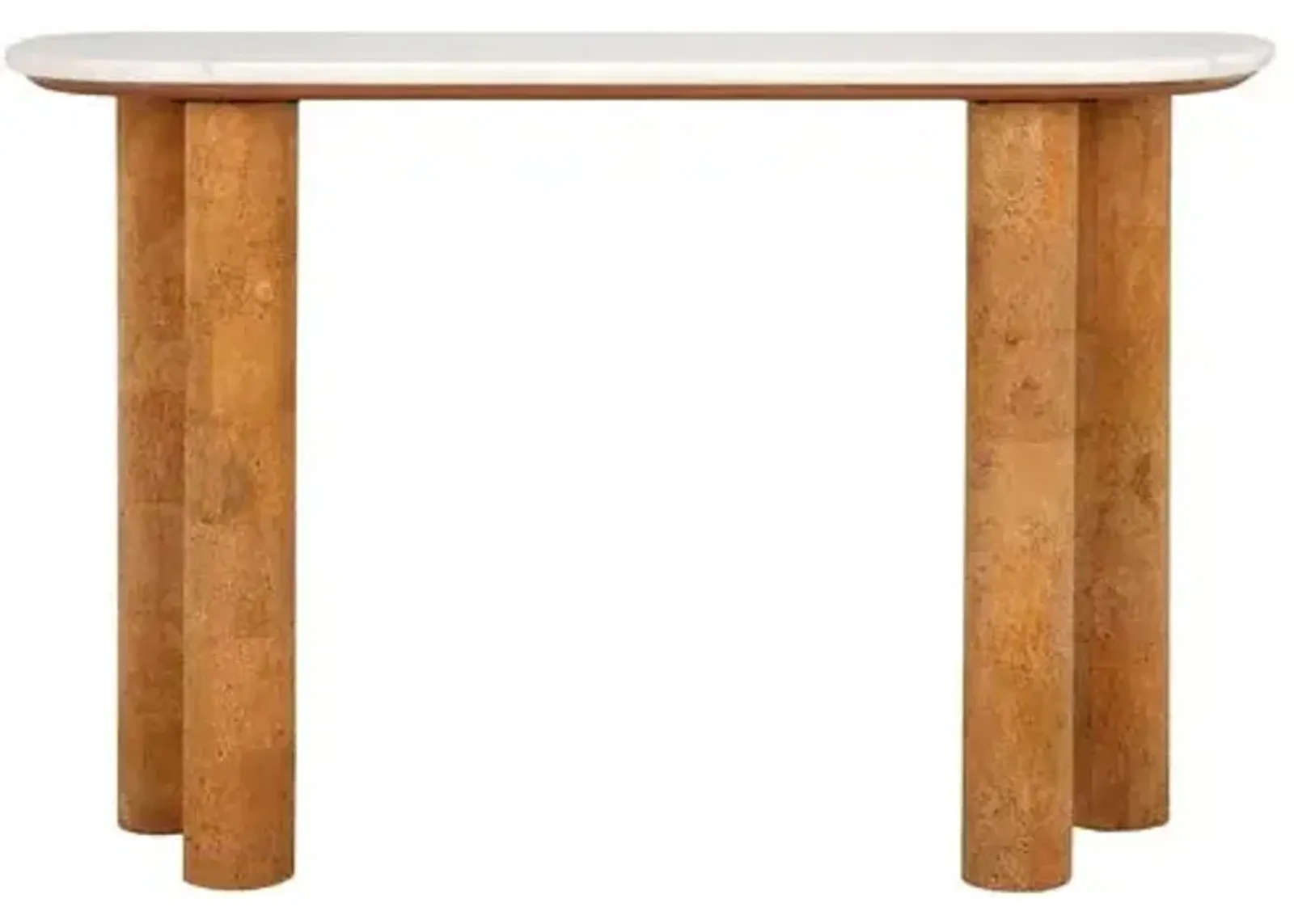 Damaris Cork Console Table - White/Cork