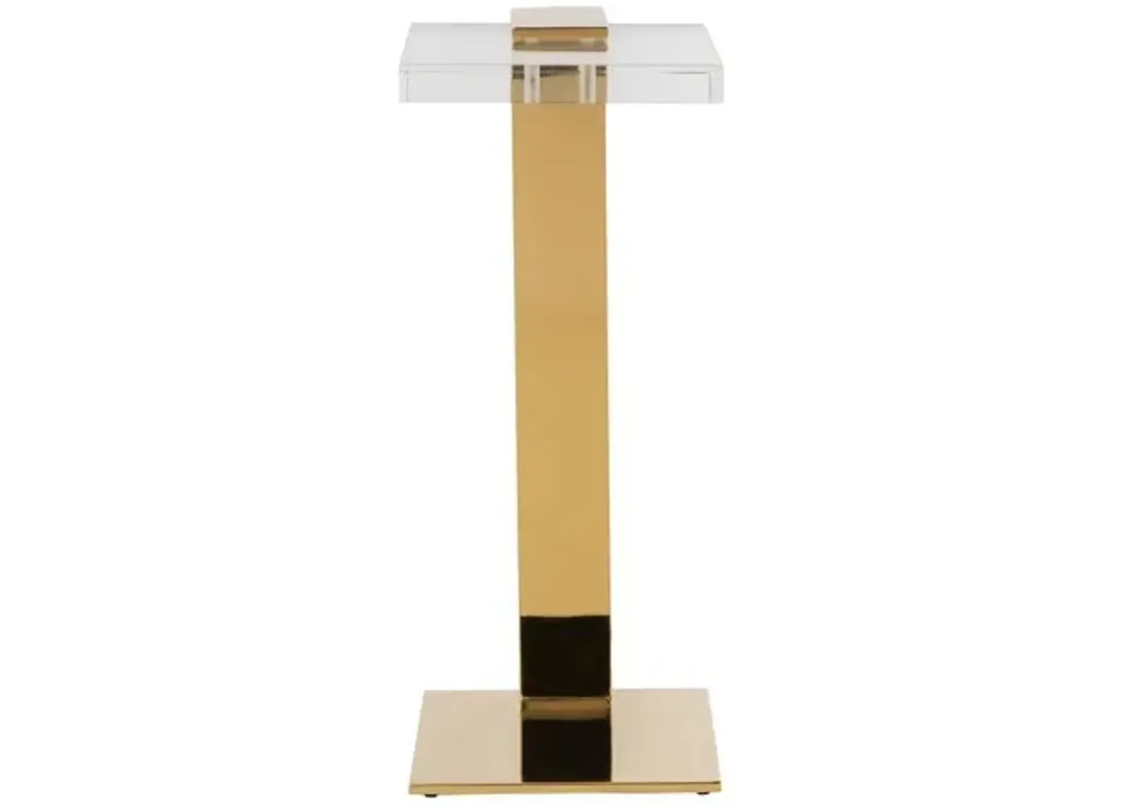 Elira Acryllic Drink Table - Clear/Gold