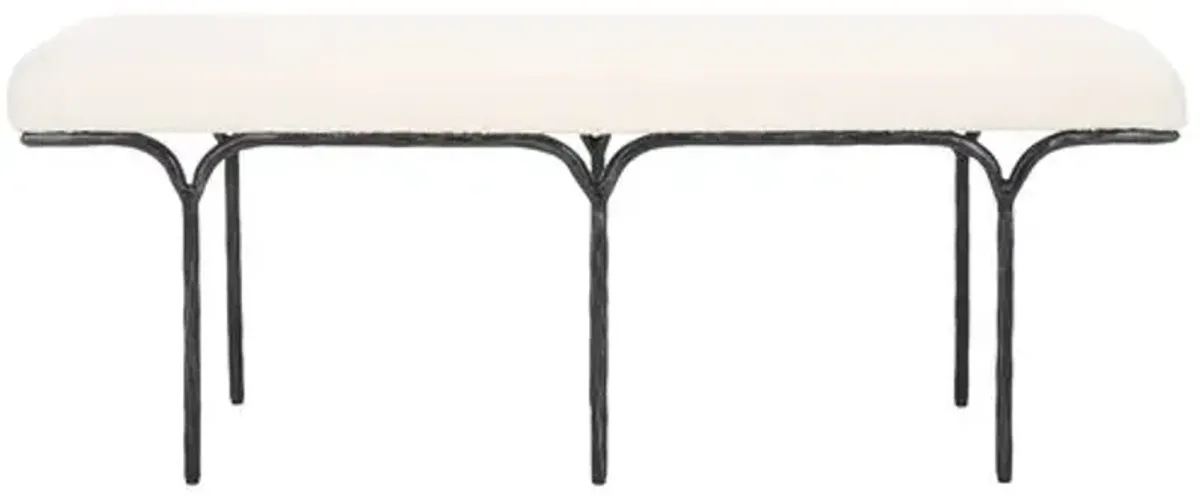 Faeryn 48" Boucle Bench - Black