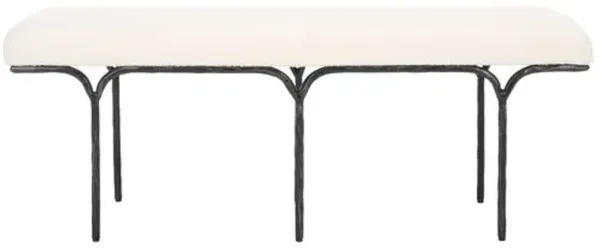 Faeryn 48" Boucle Bench - Black