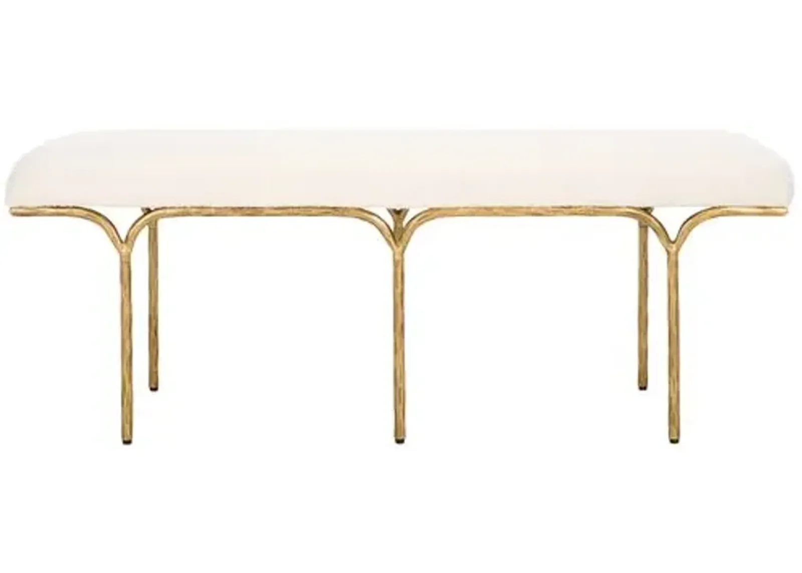 Faeryn Boucle 48" Bench - Gold