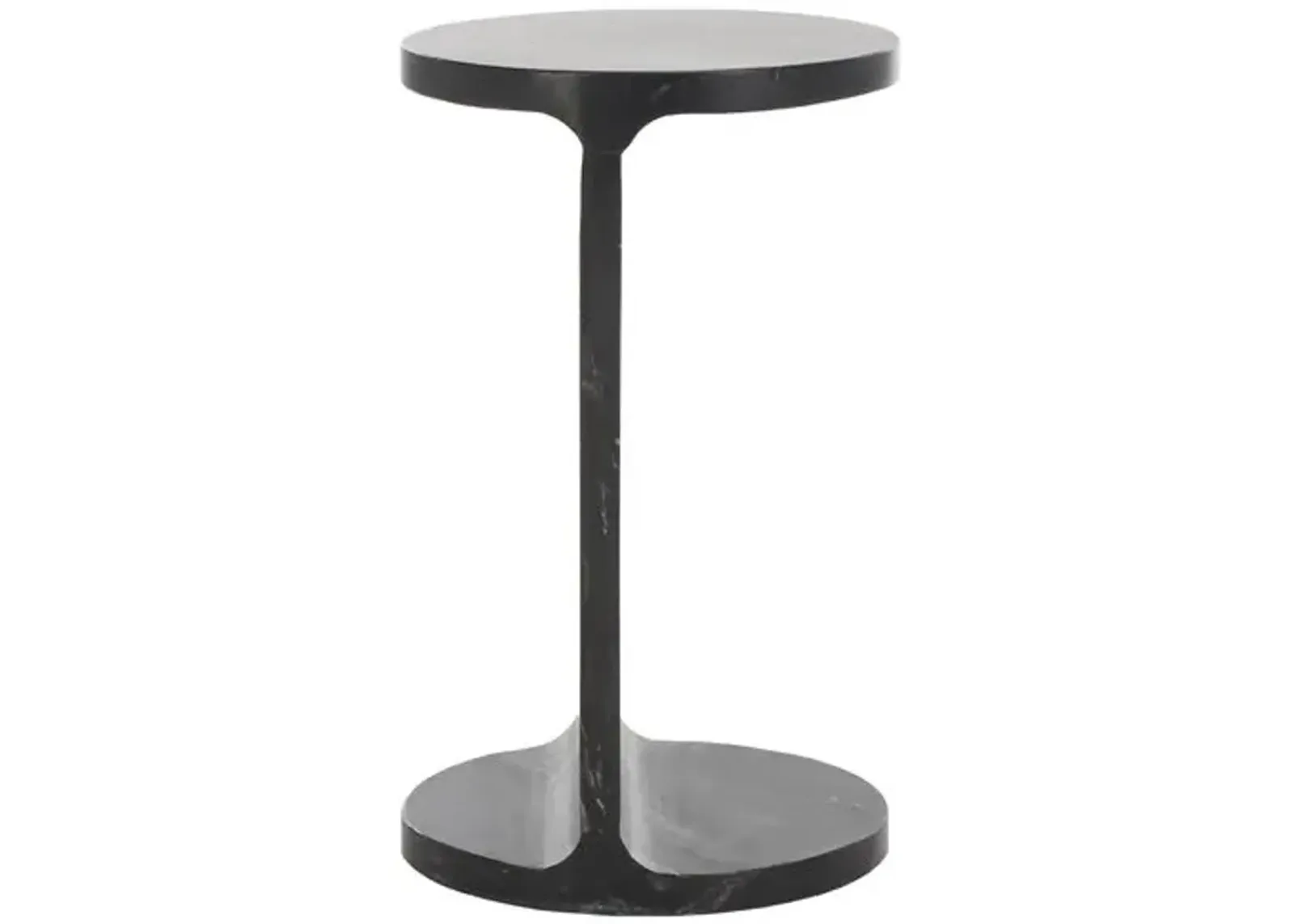 Ilana Marble C Accent Table - Black - 20Hx12Wx12D in