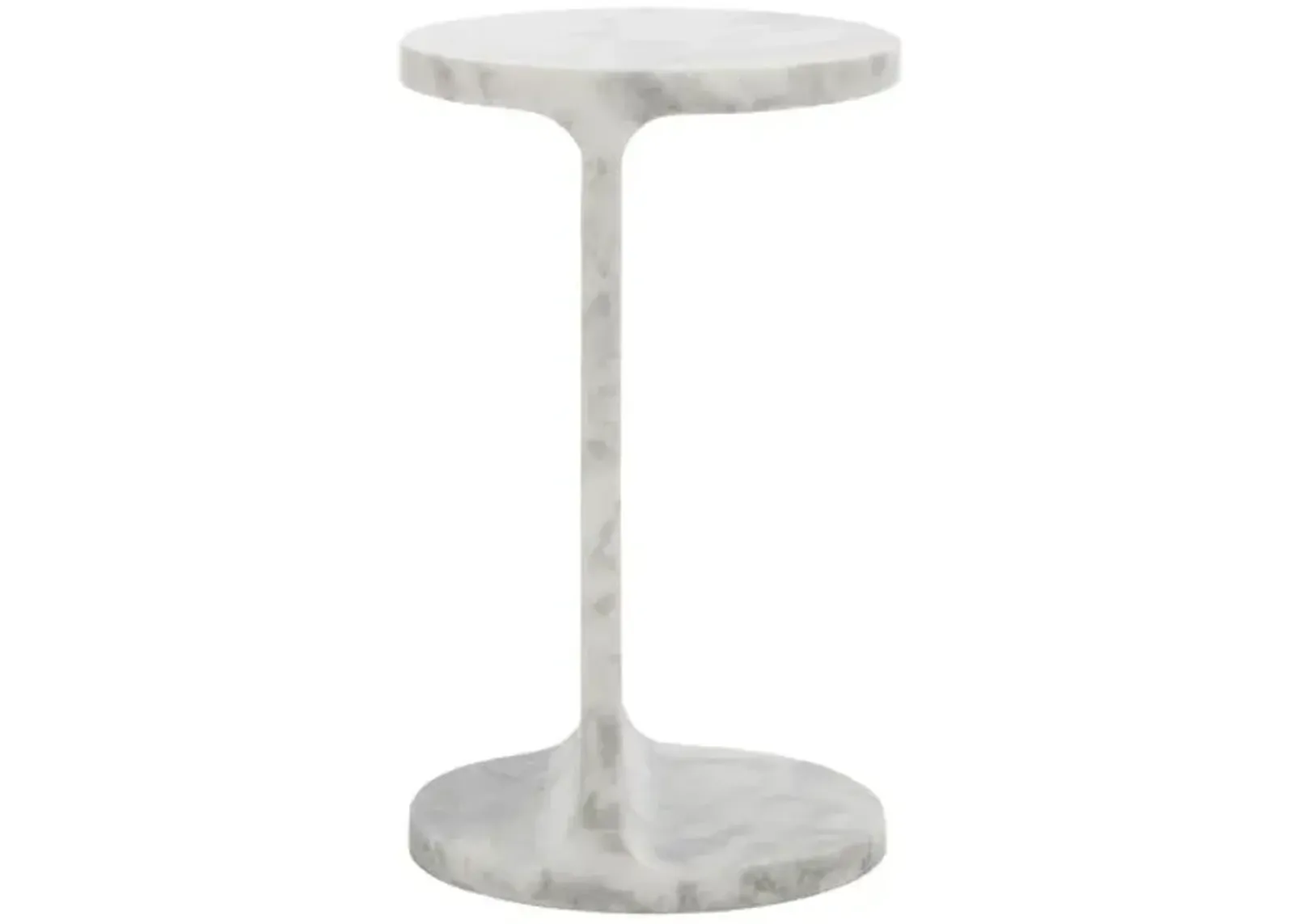 Ilana Marble C Accent Table - White - 20Hx12Wx12D in