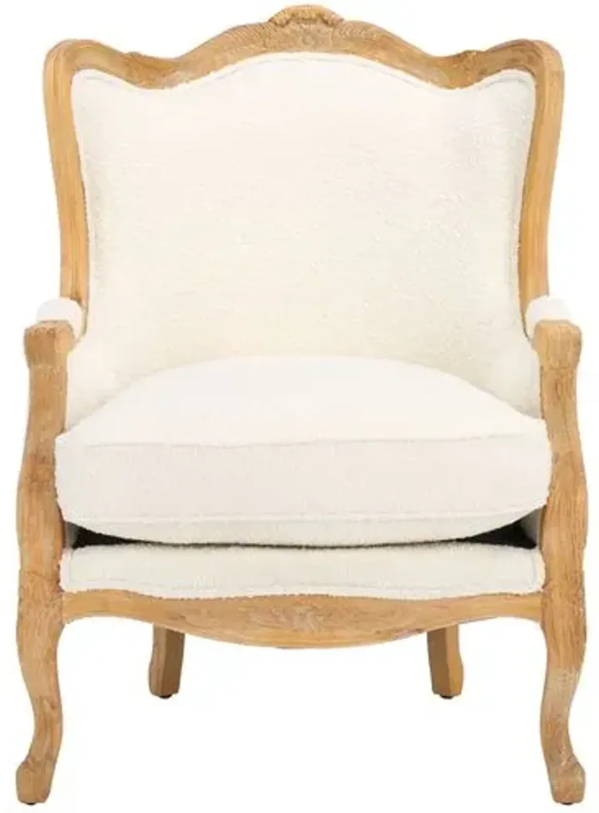 Fallon Wing Boucle Chair - Ivory