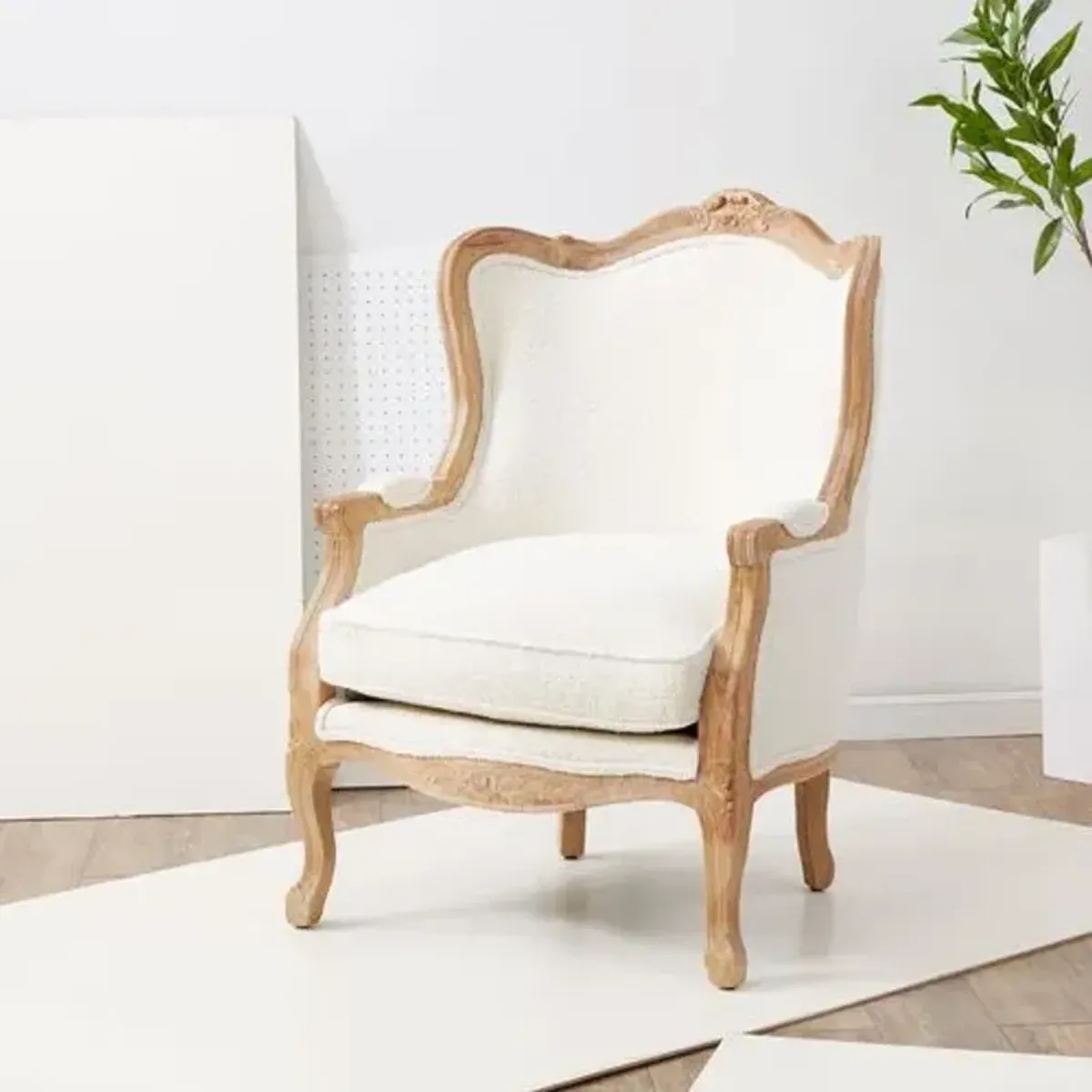 Fallon Wing Chair - Ivory