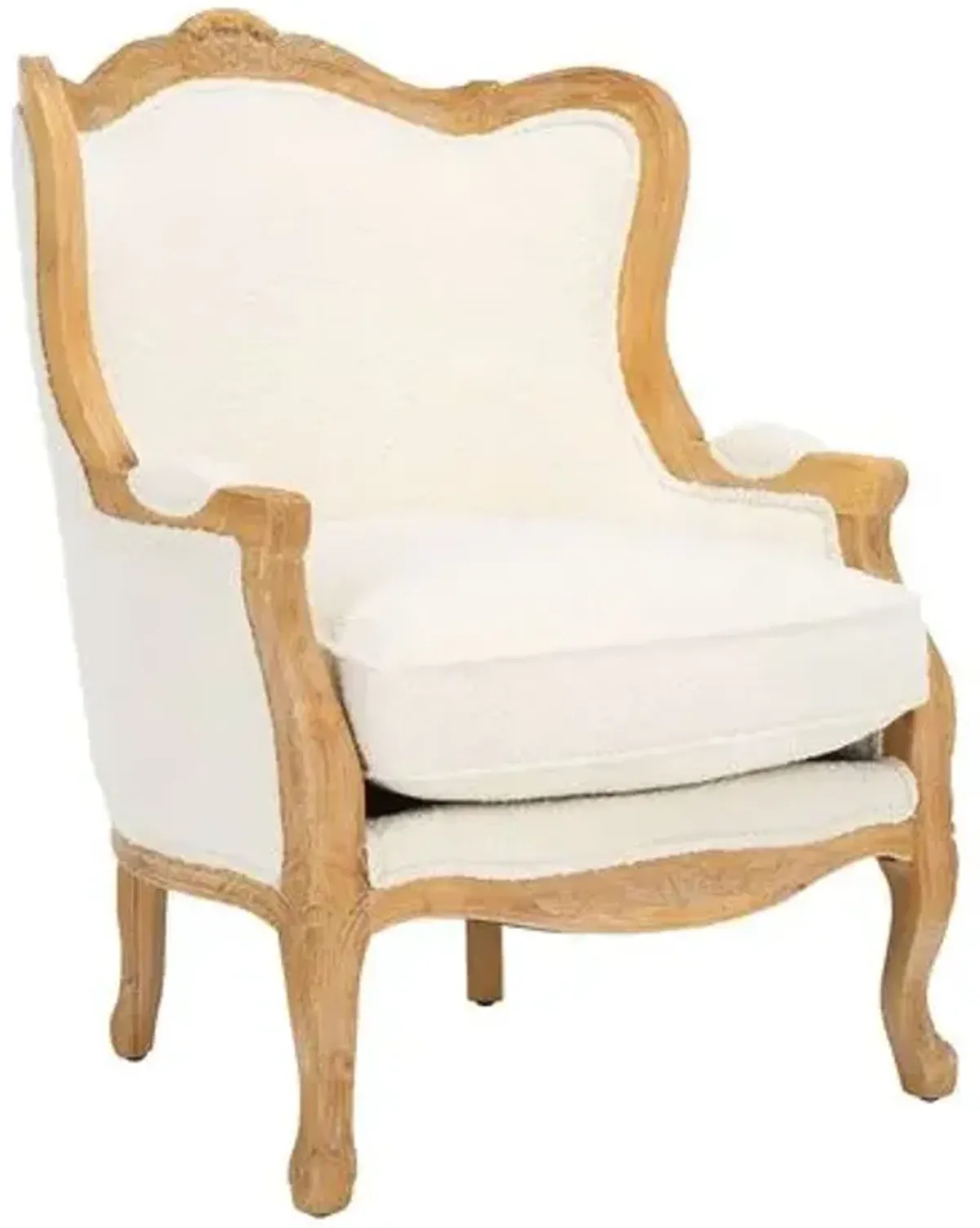 Fallon Wing Boucle Chair - Ivory